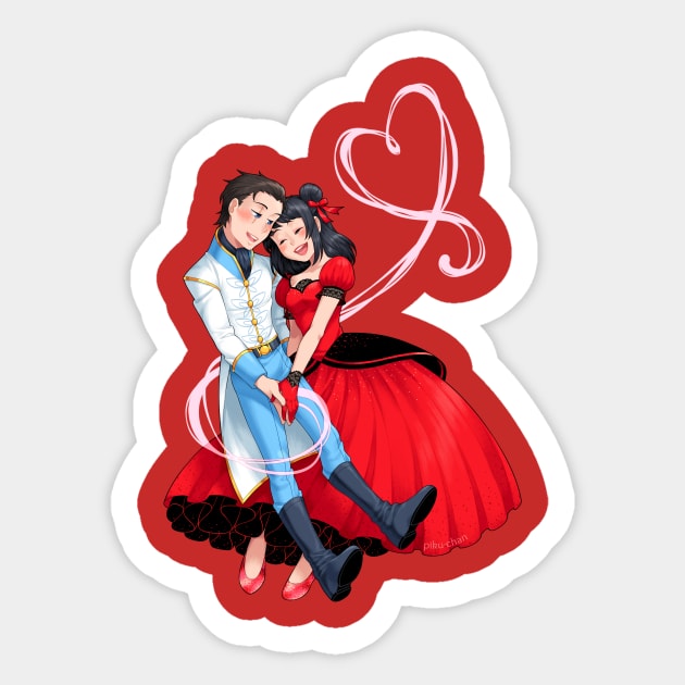 SPECIAL LIMITED TIME ONLY: Cinderella AU! Serenity and Lucas (Type B) Sticker by PrincessSakuraSerenity